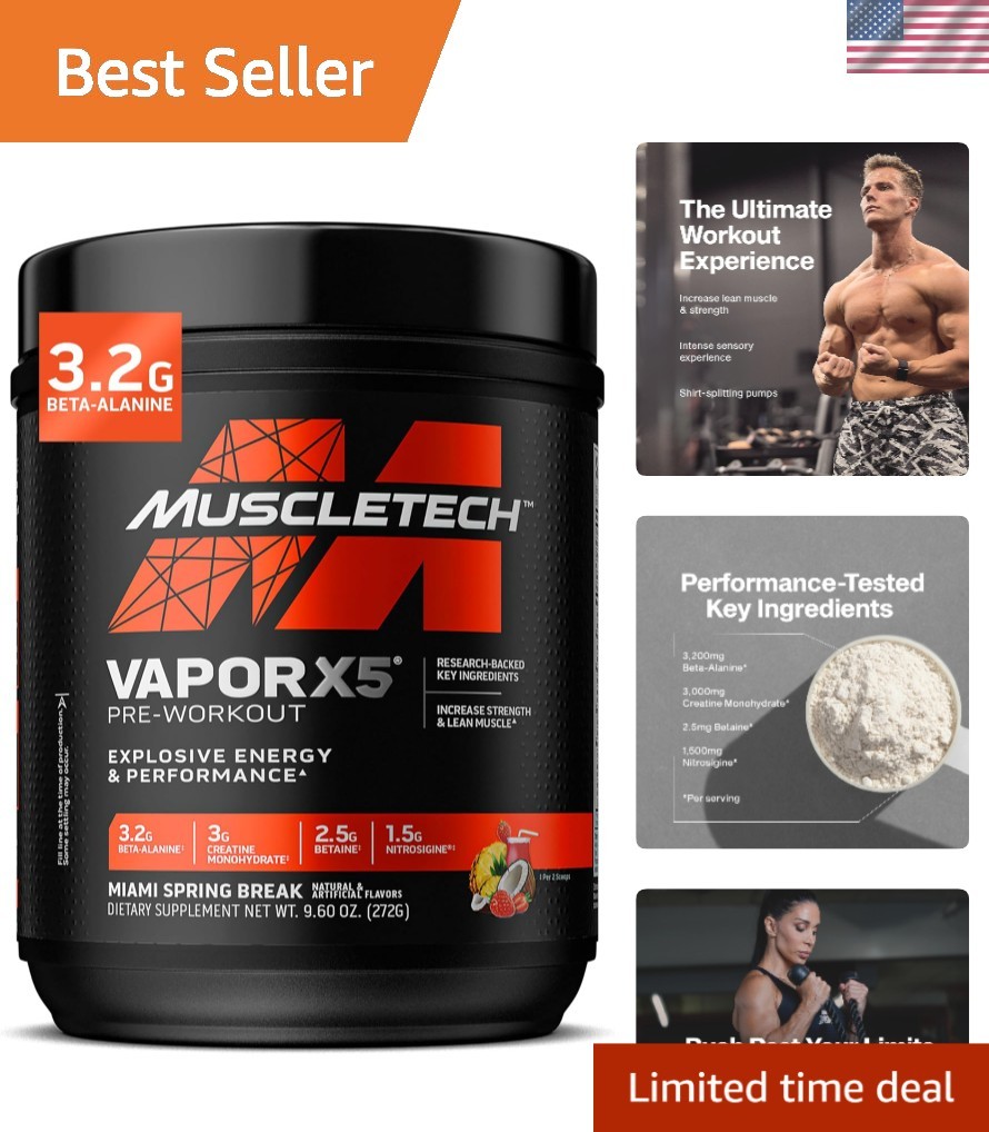 Vapor X5 Pre-Workout Mix – 30 Servings for Lean Muscle & Explosive Energy Boost