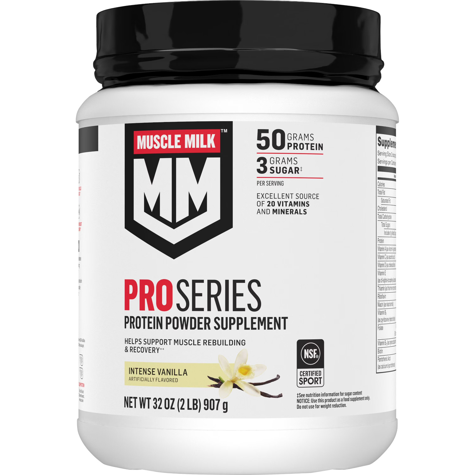 Muscle Milk Pro Series Protein Powder Intense Vanilla 2lb – EXP 8/26