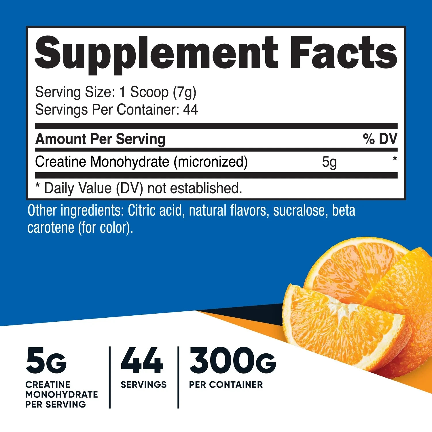 Nutricost Creatine Monohydrate Powder 300 g – Mandarin Orange – EXP 10/2027