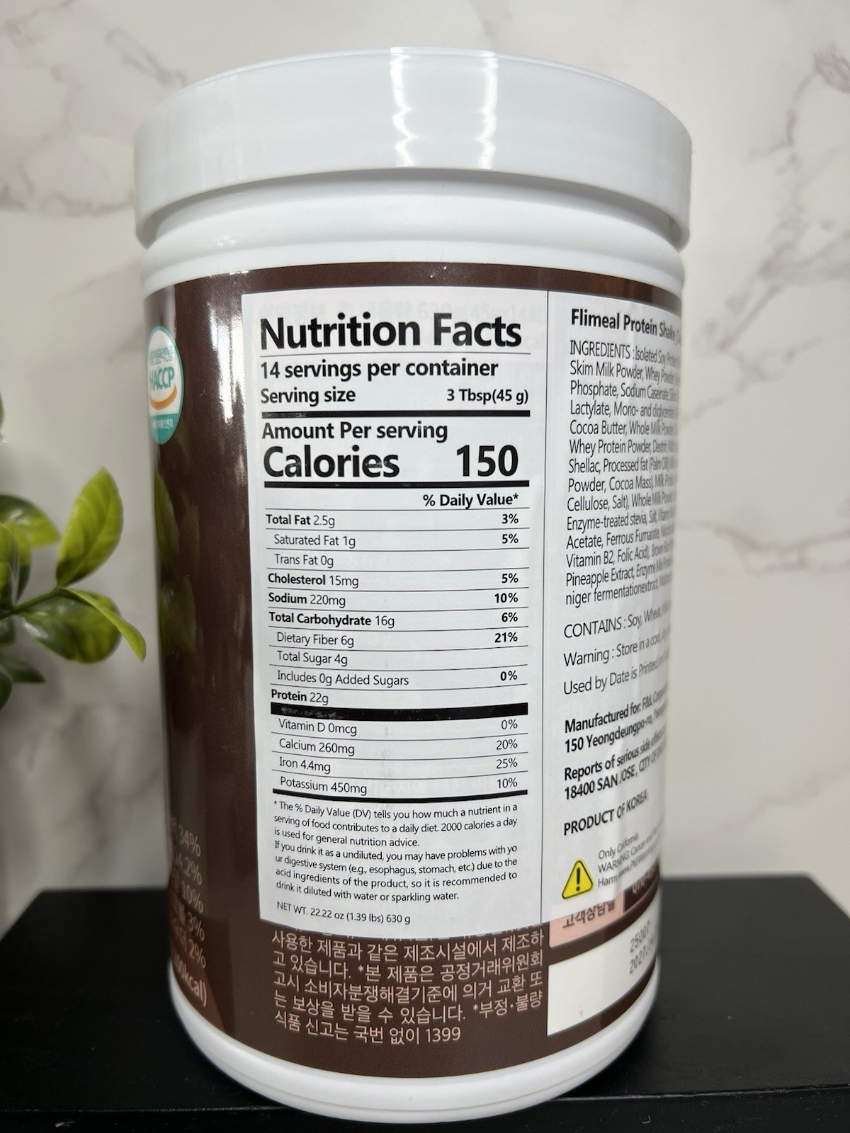 Flimeal Protein Shake Powder Chocolate 22.22oz 14 Serv Exp 04/2027