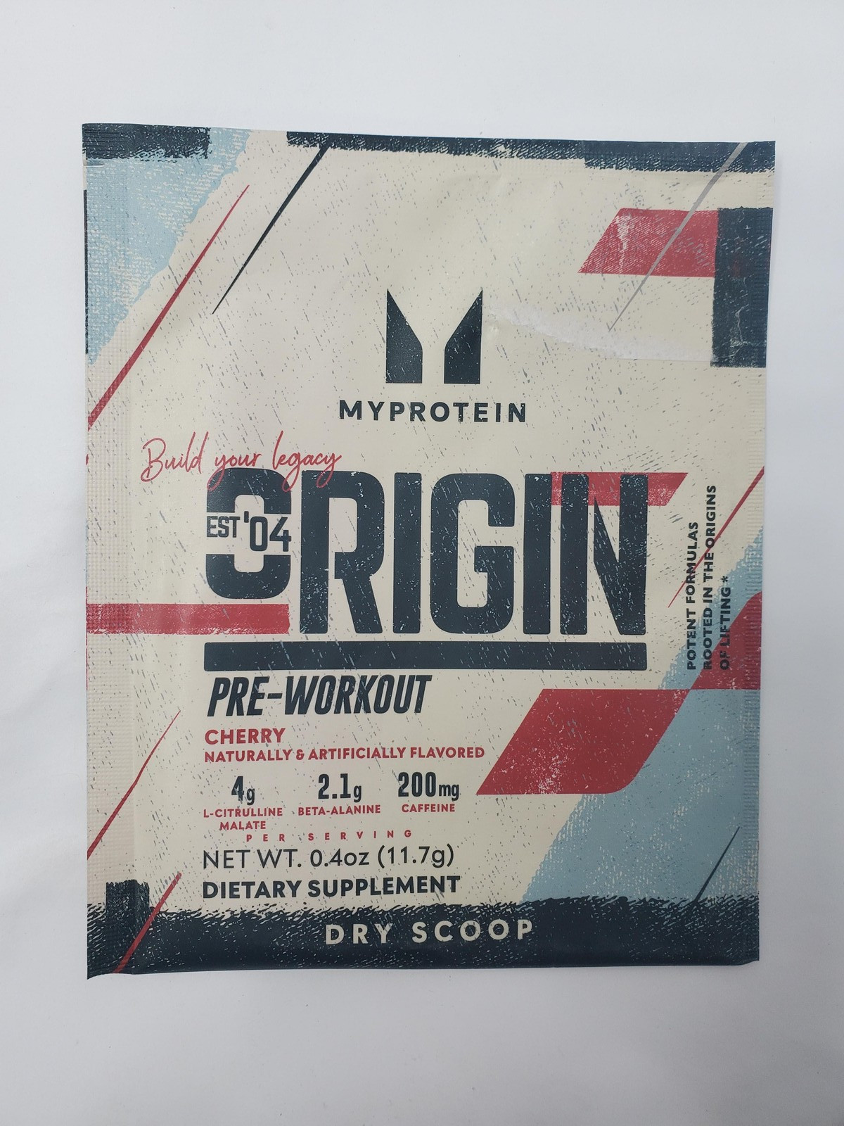 14pk Myprotein Origin Pre-Workout Dry Scoop 0.4oz Cherry 200mg exp 8/26