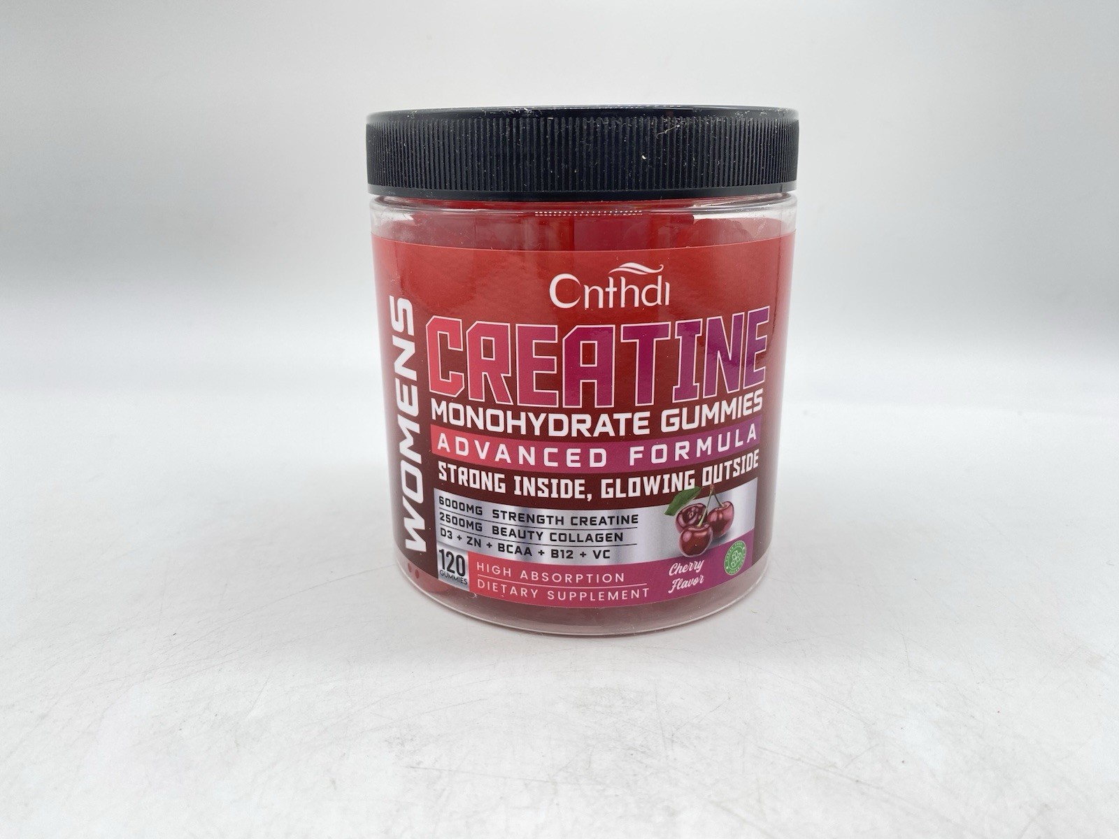 Cnthdi Creatine Monohydrate Gummies Cherry Gluten-Free Soy-Free 6000mg 120 Count