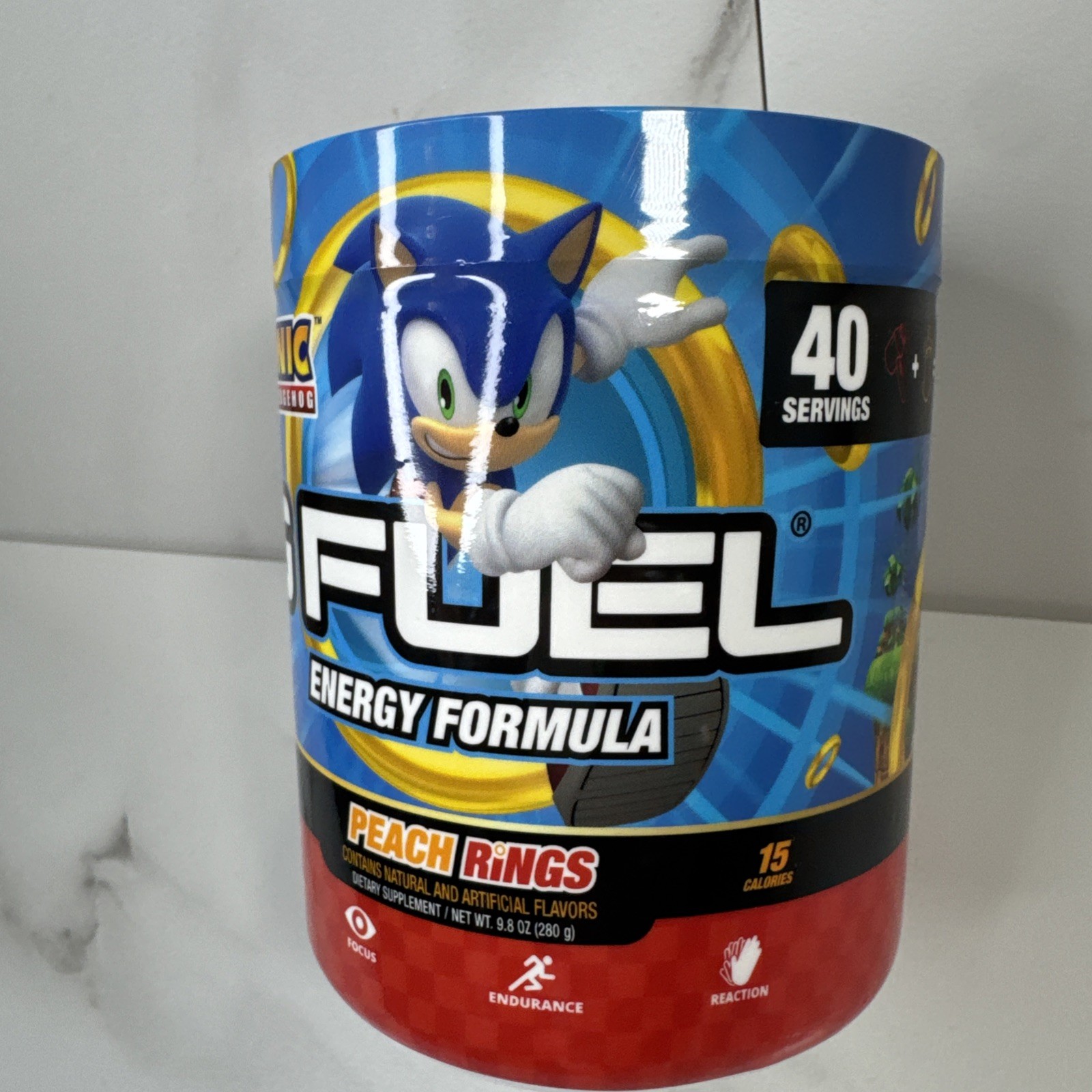 GFuel Energy Drink Tub — Sonic the Hedgehog Peach Rings (expires 2027)