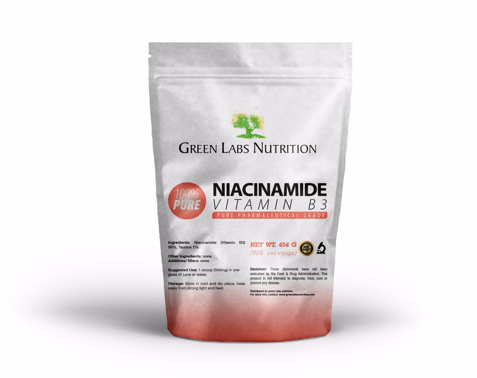 Niacinamide Vitamin B3 Nicotinamide Powder 454g PHARMACEUTICAL GRADE FREE P&P