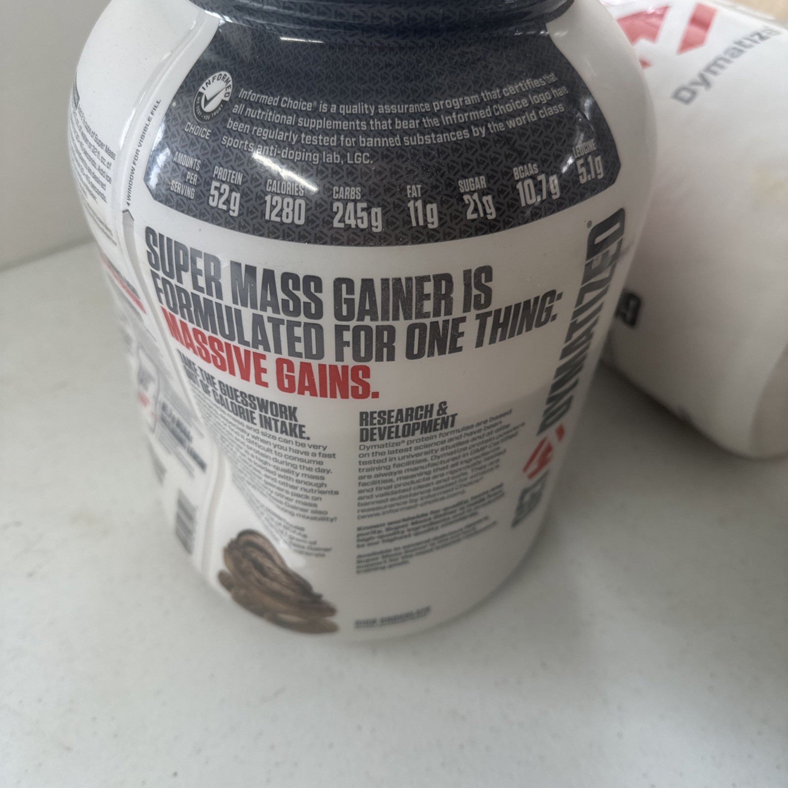 2 Pack Dymatize Super Mass Gainer, Rich Chocolate Protein Powder 6LB Exp 02/2026