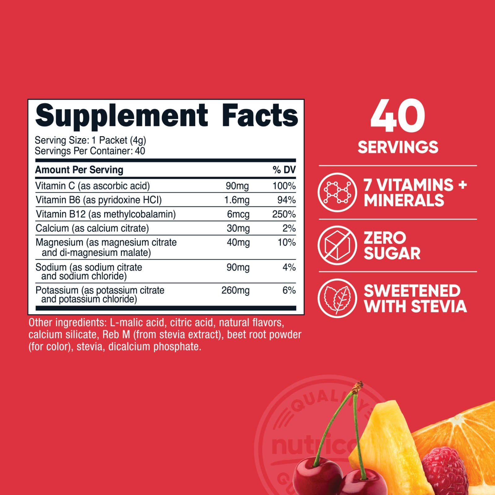 Nutricost Electrolytes Complex, Fruit Punch Flavored, 40 Stickpacks