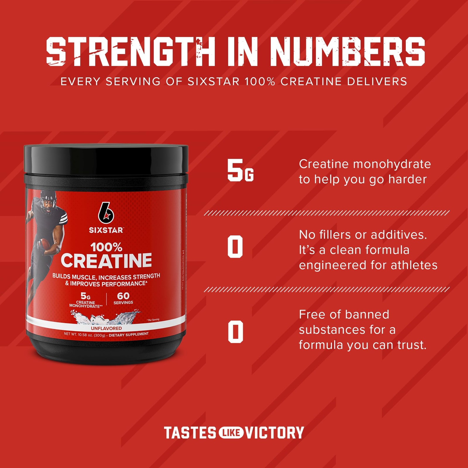 Six Star 100% Creatine Monohydrate Powder – 10.58 Ounce (Pack of 1)