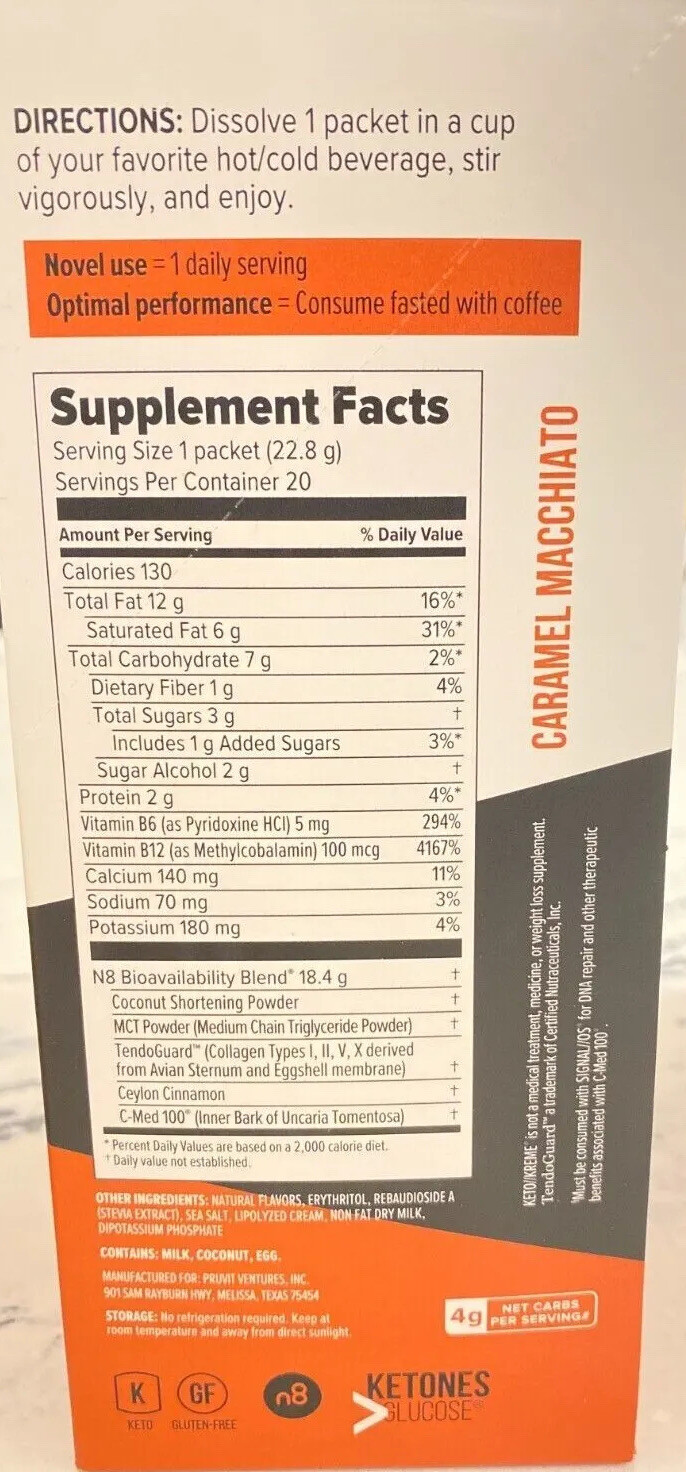 🔥 Pruvit Keto Coffee Kreme Ketones 3, 5, 7, 10, 20 pk YOU PICK