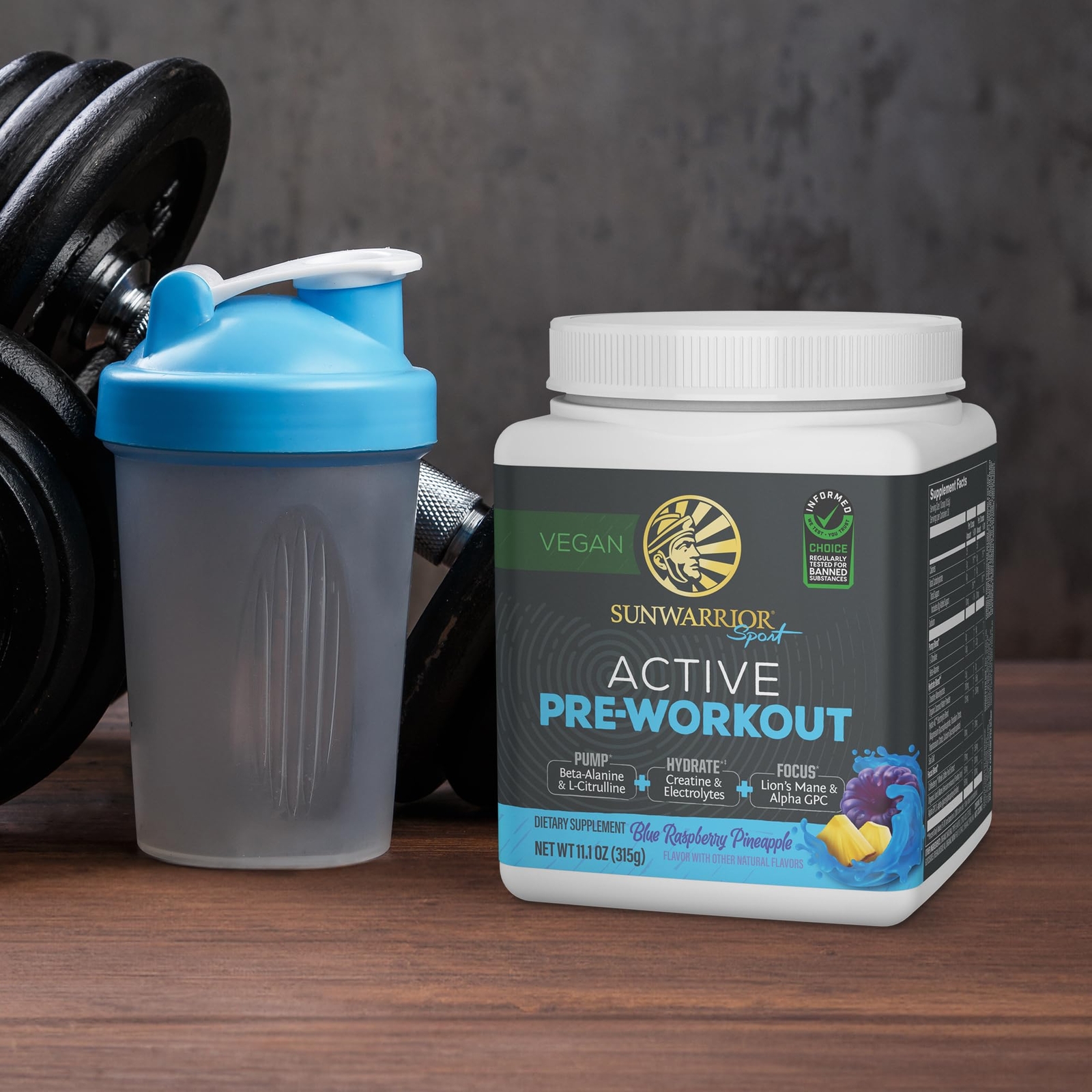 Active Pre Workout Vegan Supplement for Strength Focus and Hydration 30 Servings
