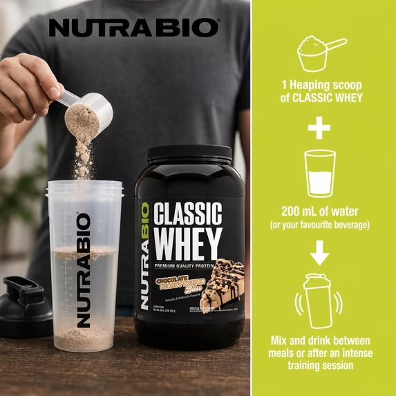 NutraBio Classic Whey Protein Powder Chocolate Peanut Butter 2 Pounds