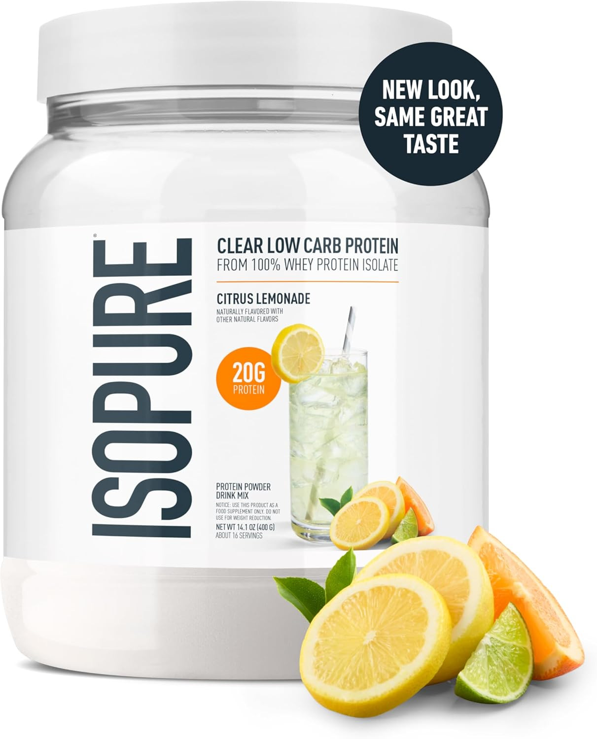 Clear Whey Isolate Protein Powder, Lactose Free, Gluten Free, Naturally Flavored