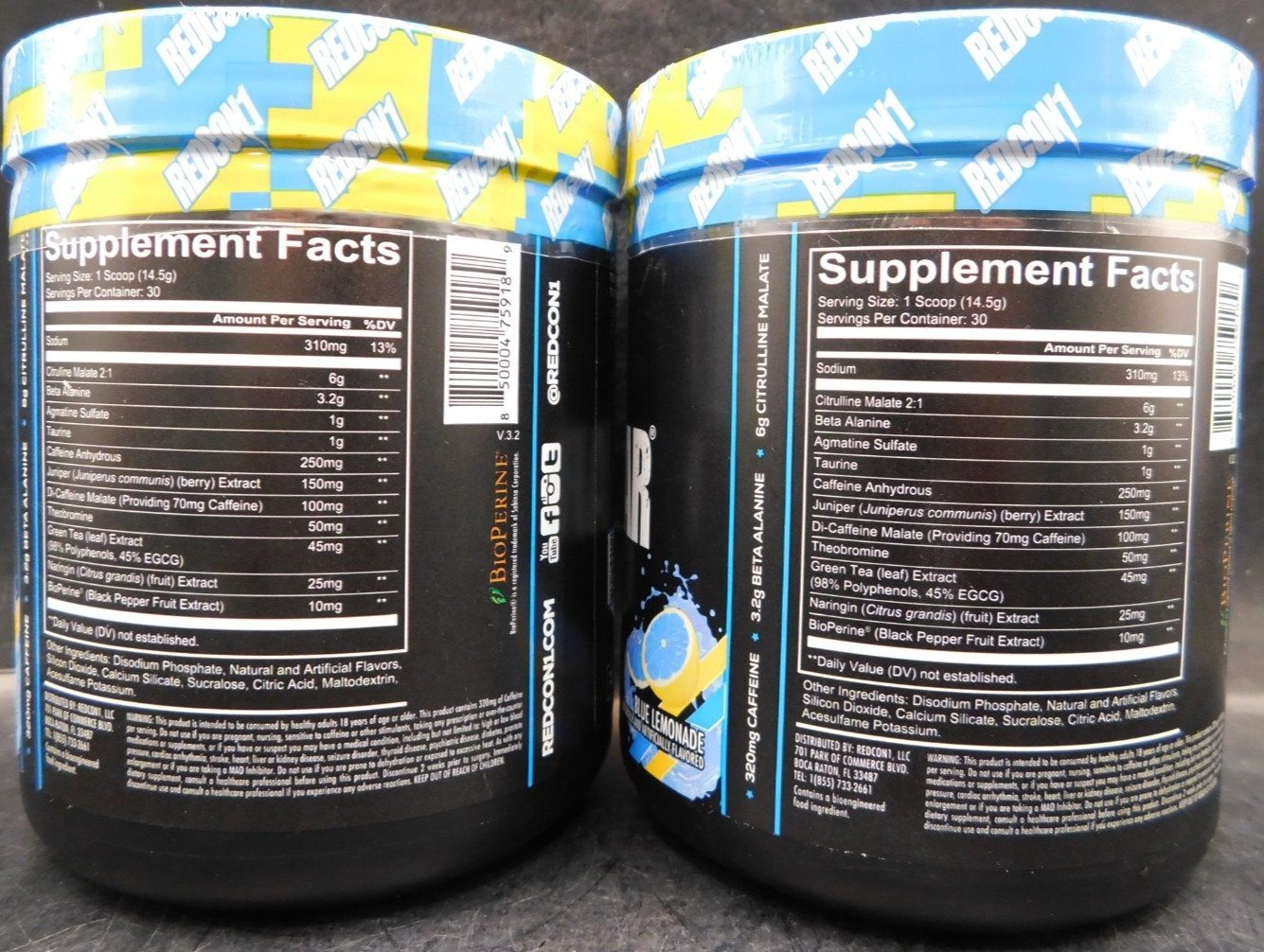 Lot Of 2 Redcon1 Total War Pre Workout Blue Lemonade 15.34oz Ea Exp: 6/27+ New