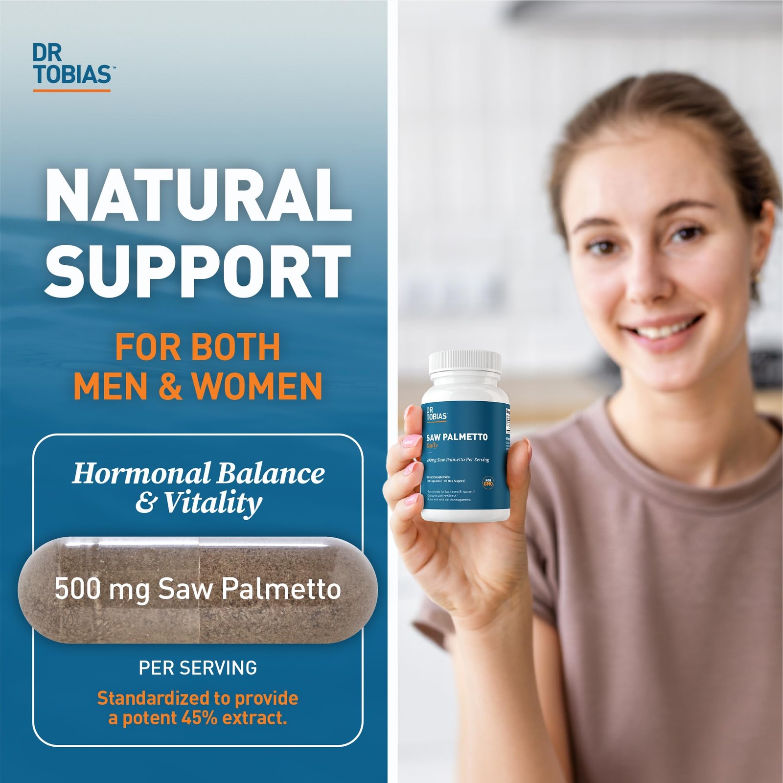 Dr. Tobias Saw Palmetto Supplement, Supports Urinary 100 Count (Pack of 1)