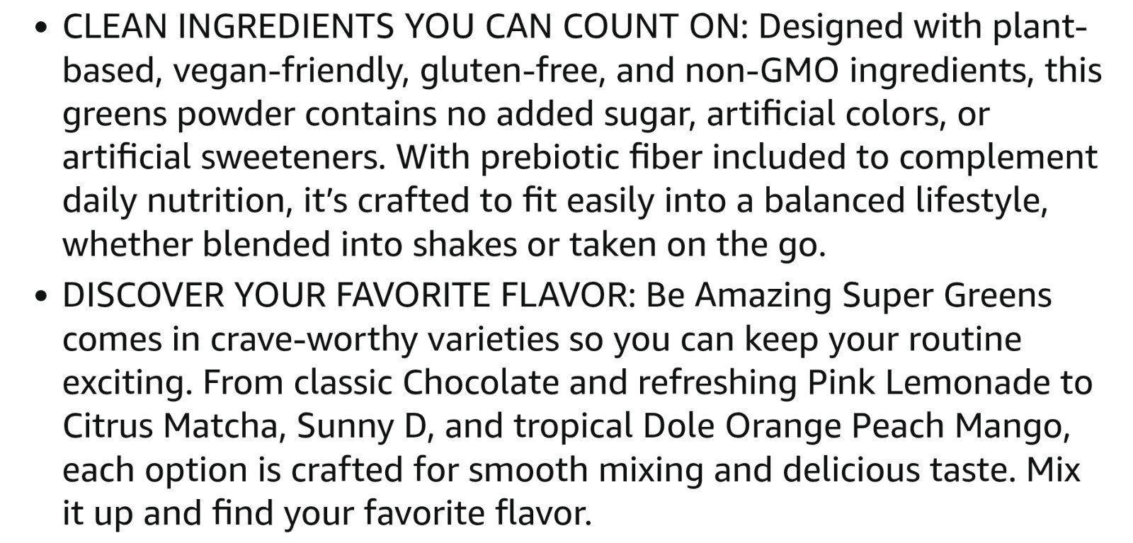BE Amazing SUPER GREENS 1 Lb Size (25 Serv) Natural Sunny D Flavor BEST BY 10/26