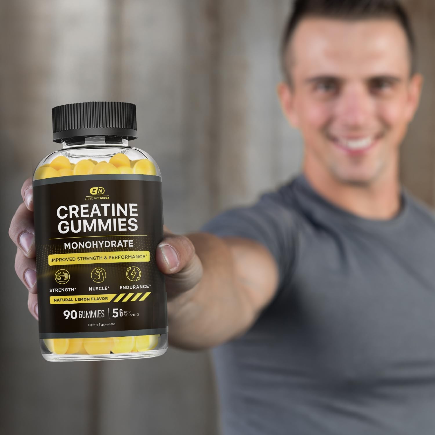 Creatine Monohydrate Gummies – 1g Creatine per Gummy – Vegan Muscle & Strengt…
