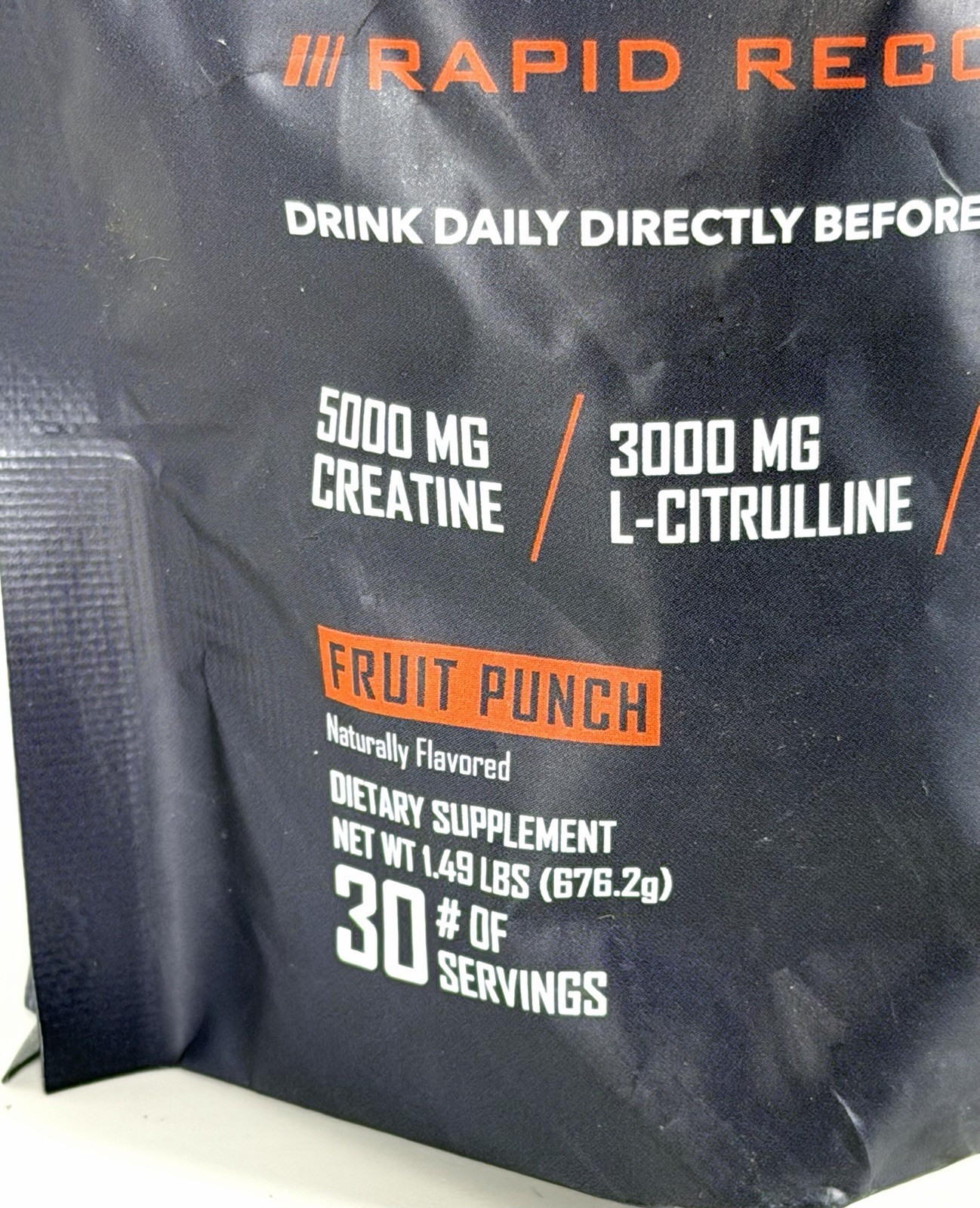 Muscle Water MEGO Fruit Punch Pre Workout Creatine BCAA 30 Servings Exp 08/26