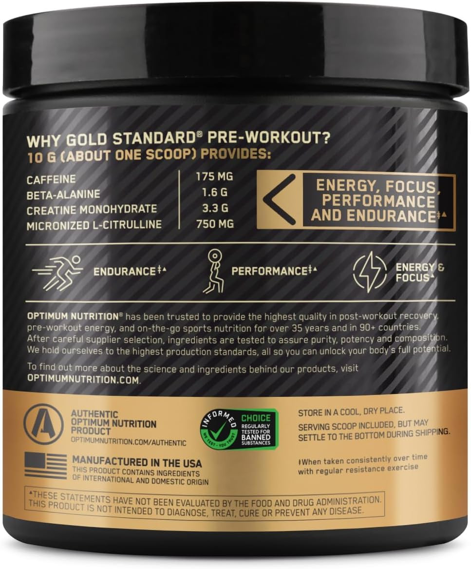 Optimum Nutrition Gold Standard Pre-Workout w/ Creatine & Beta-Alanine -30 Servs