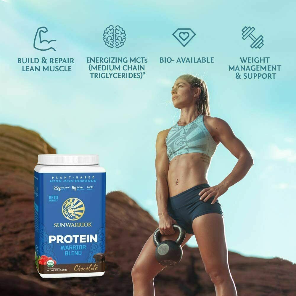 Sunwarrior Warrior Blend, Organic Vegan Protein Powder with BCAAs and Pea…