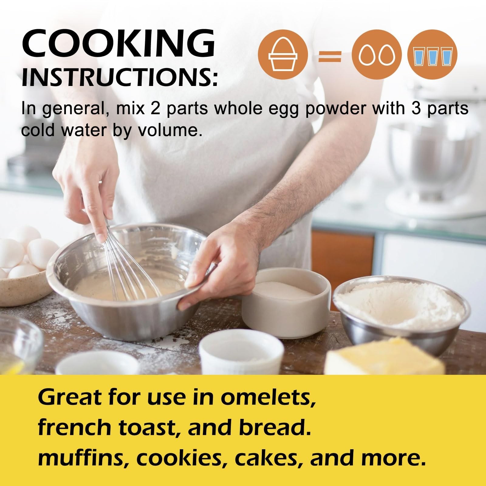 Whole Egg Powder Pasteurized Premium Freeze Dried 8 oz for Baking and Cooking