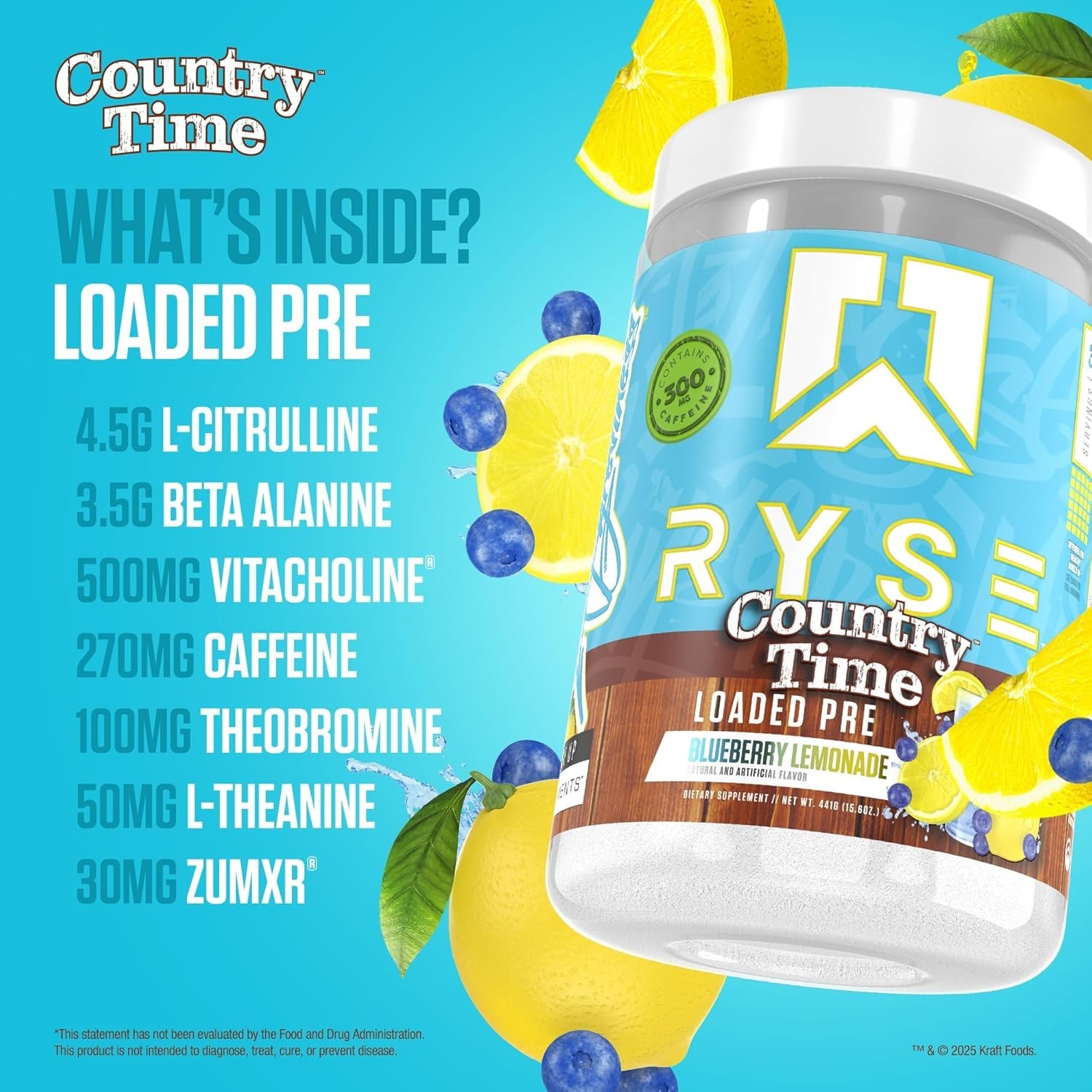 Country Time Blueberry Lemonade Pre-Workout – 30 Servings of Explosive Energy