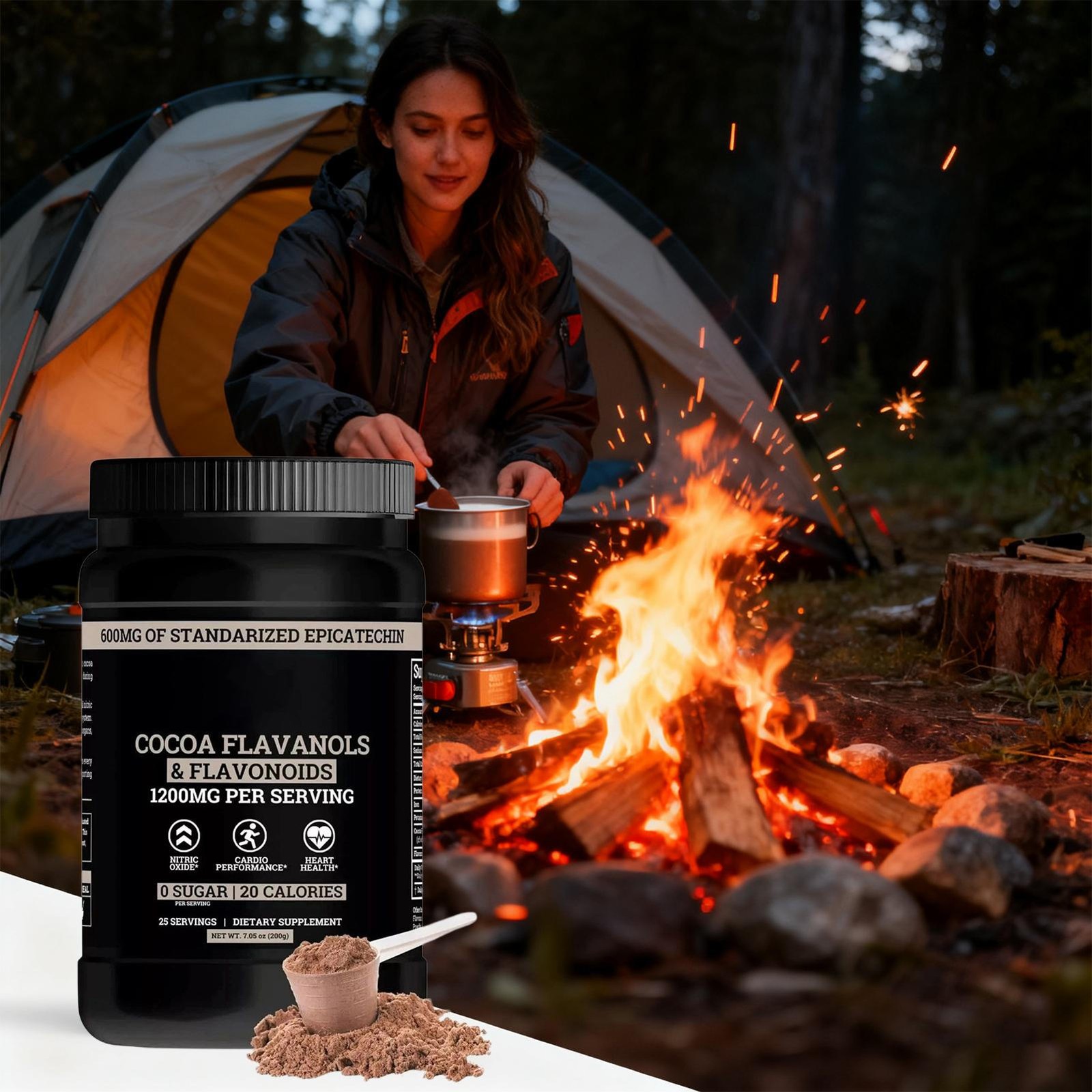 Black Suitable For Est Maximum Flavanol Cocoa Powder 200g Nutrition Booster Body