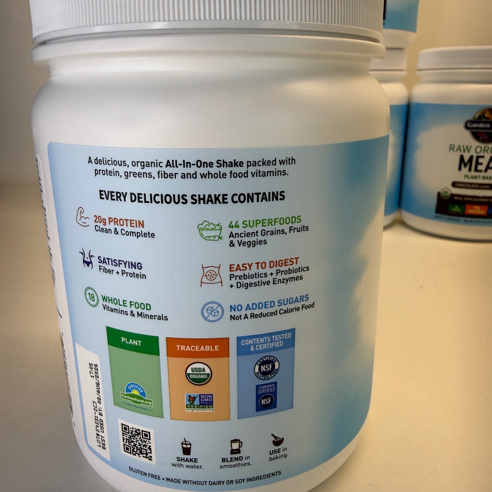 Garden of Life Raw Organic Meal Chocolate 6 Pack Plant Based Protein Shake