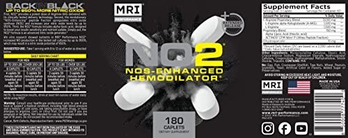 MRI Performance NO2 3,000mg Nitric Oxide Booster L-Arginine AAKG 180 Caplets