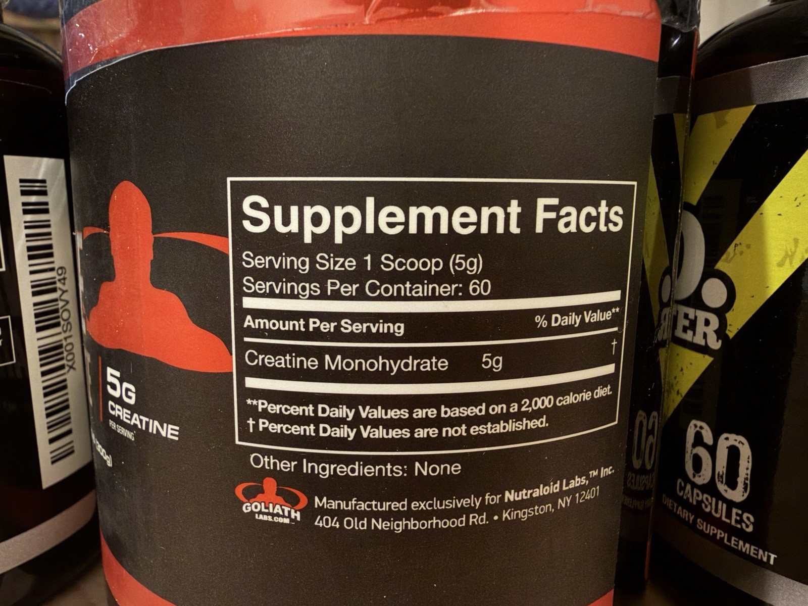 Goliath Labs N.O. Monster Capsules & Creatine Monohydrate Muscle Growth Bundle