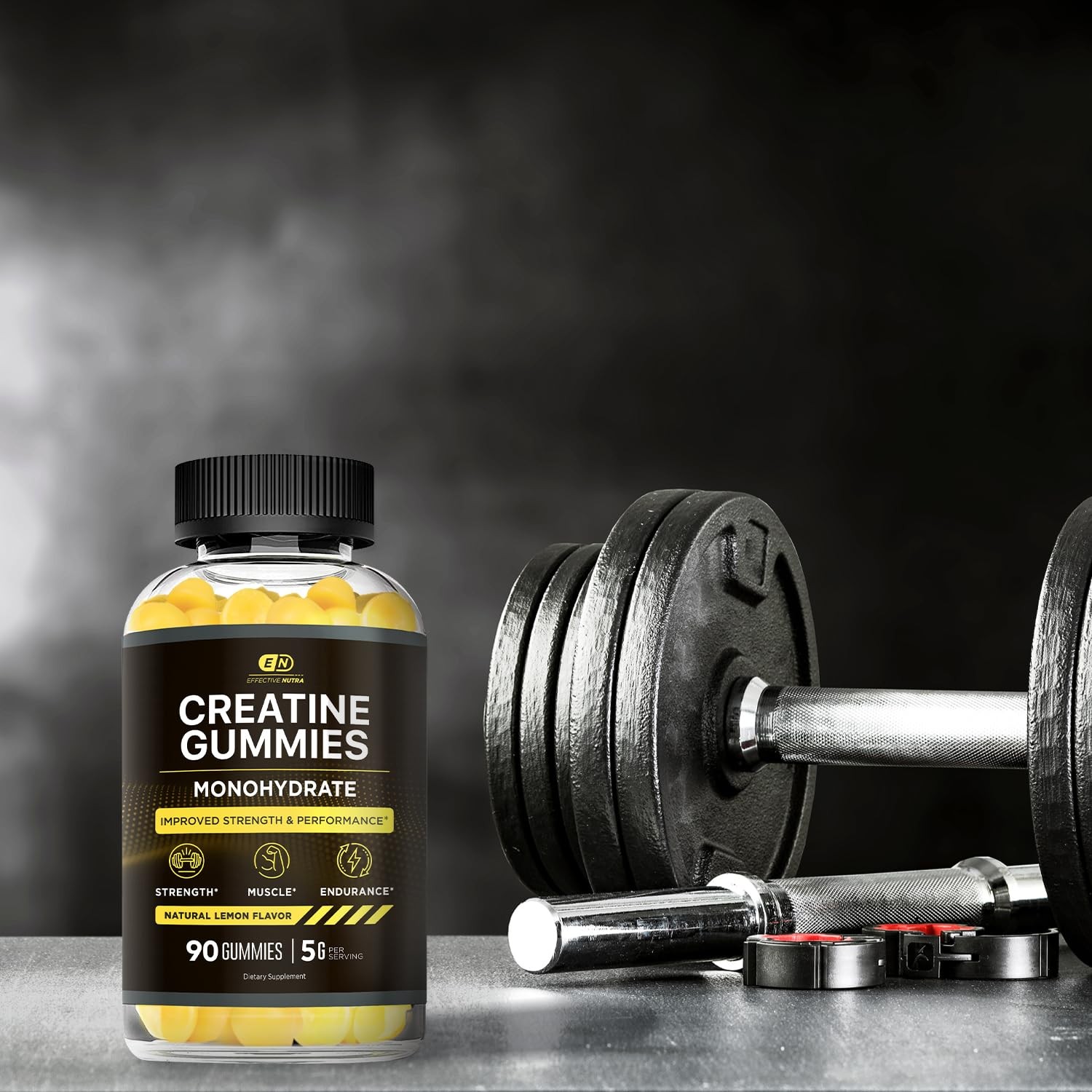 Creatine Monohydrate Gummies – 1g Creatine per Gummy – Vegan Muscle & Strengt…