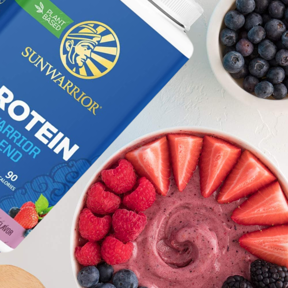 Sunwarrior Warrior Blend Organic Vegan Plant Protein Powder with BCAAs, 1.65 lbs