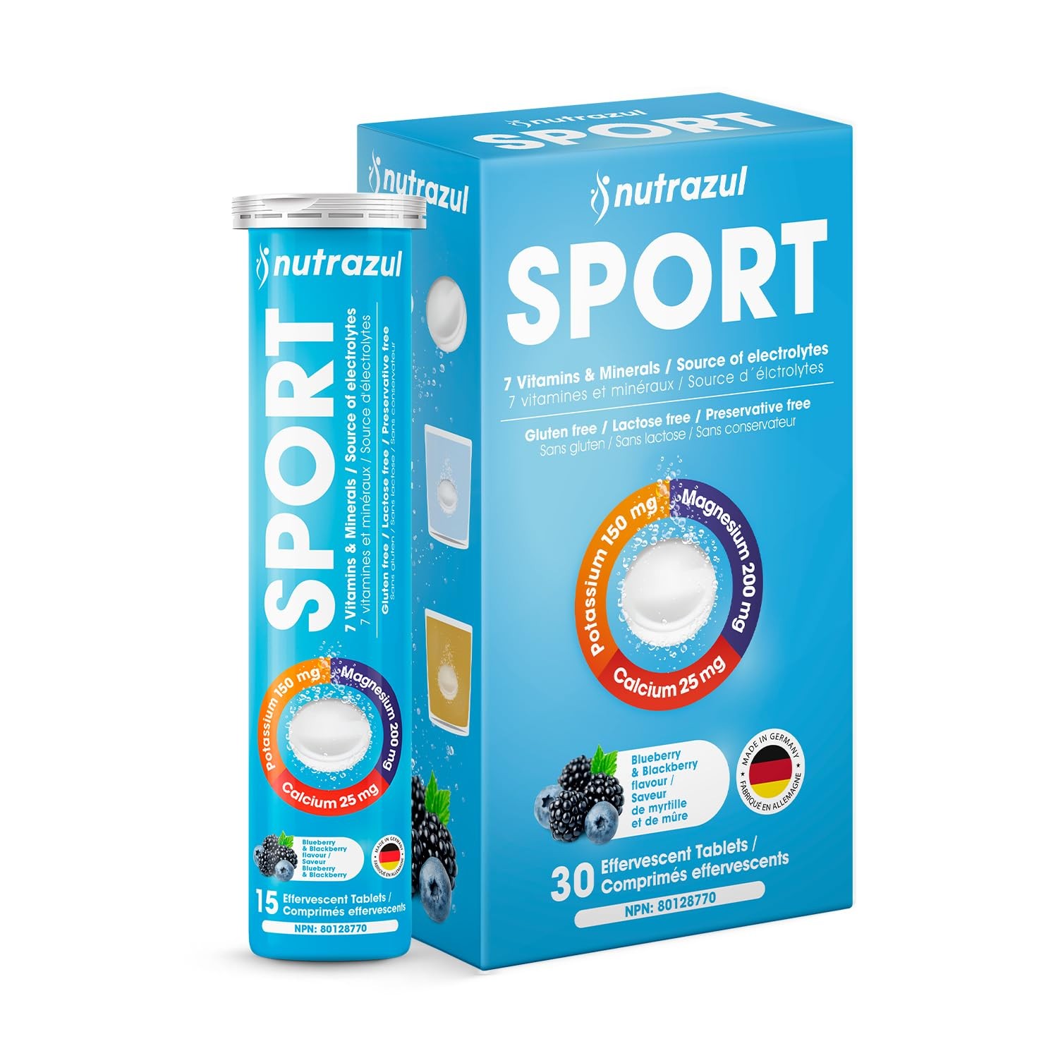 nutrazul Sports Effervescent Tablets, Electrolytes & 7 Vitamins & Minerals,…