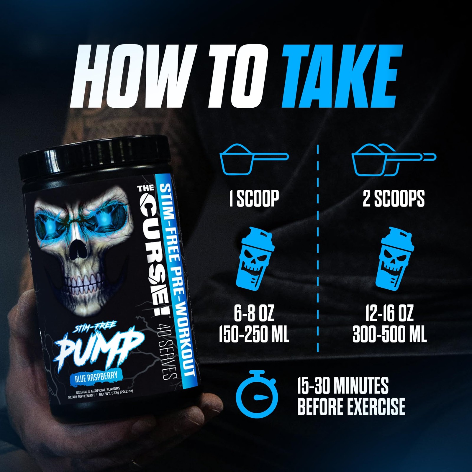 JNX Sports The Curse! Pump – Stim-Free Pre-Workout | Peach Mango 40 Serves