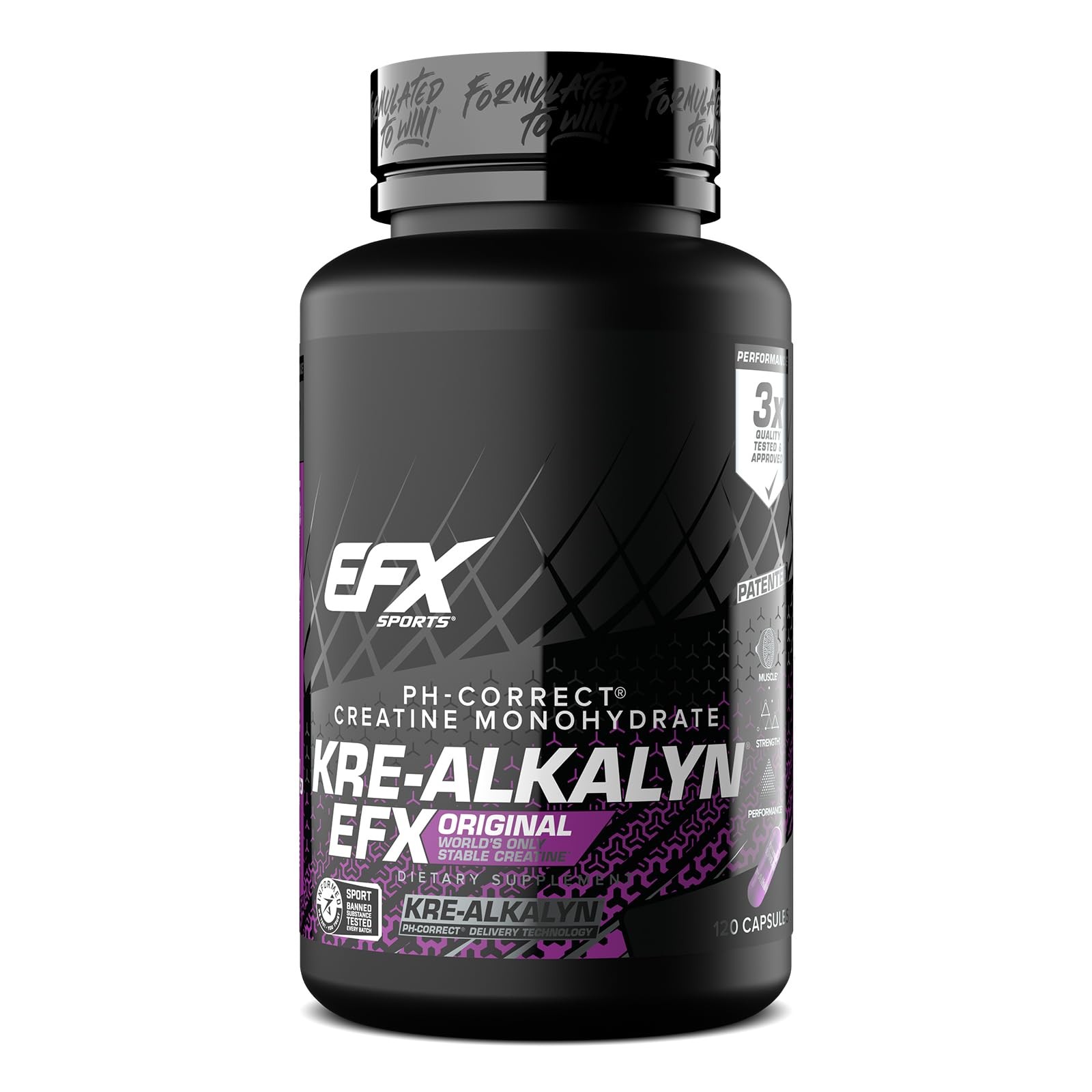 EFX Sports Kre-Alkalyn | pH Correct 120 Count (Pack of 1), No Color