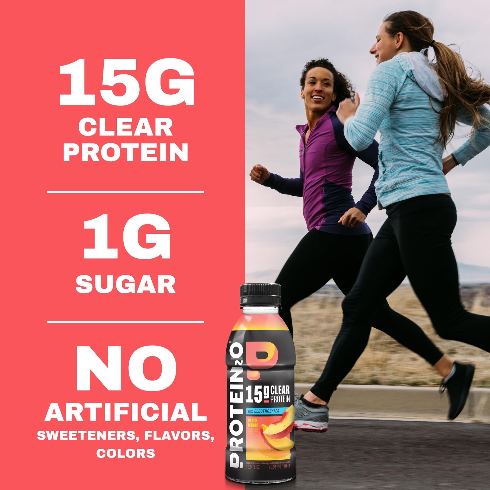 Protein2o 15g Whey Protein Infused Water, Peach 16.9 Fl Oz (Pack of 12)