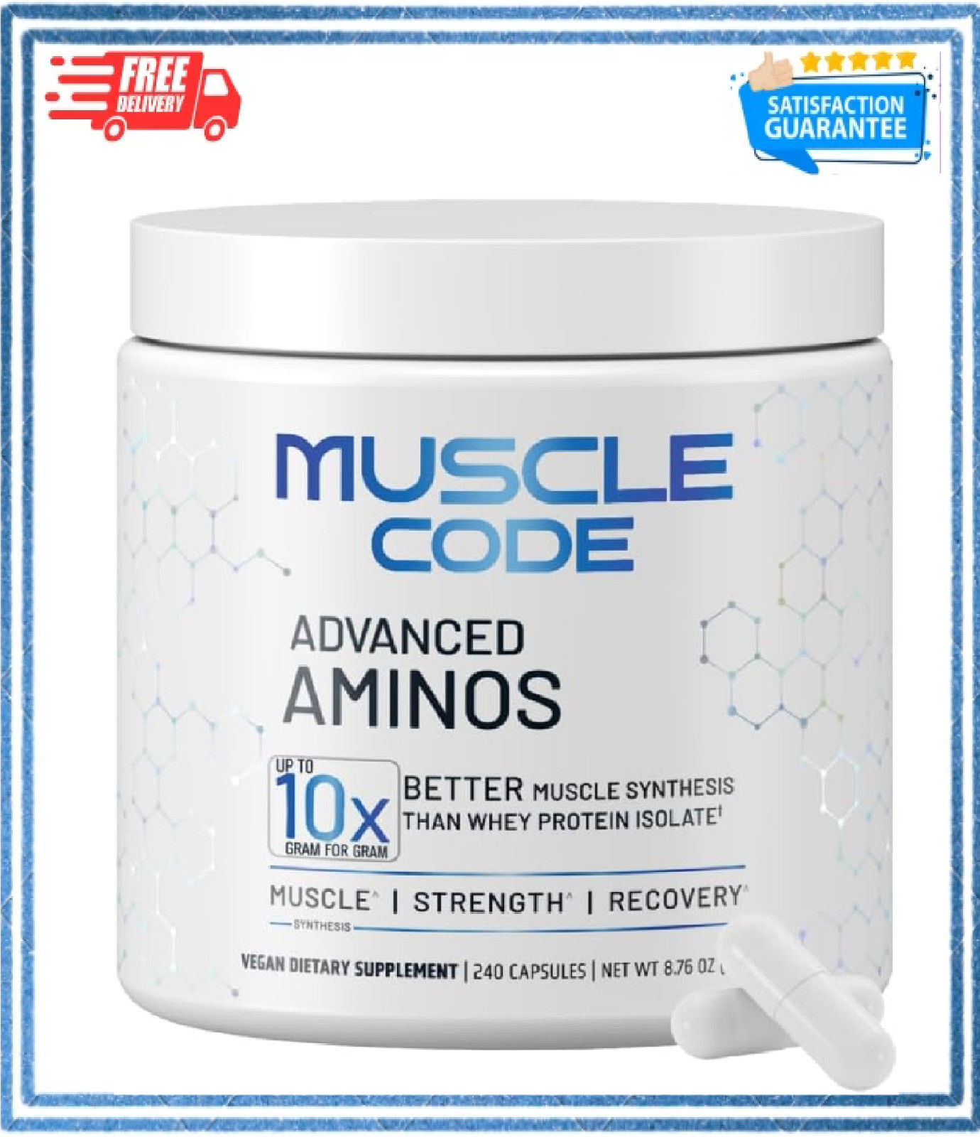 NAUTILUS Muscle Code Essential Amino Acid Capsules – Muscle Synthesis & Repair &