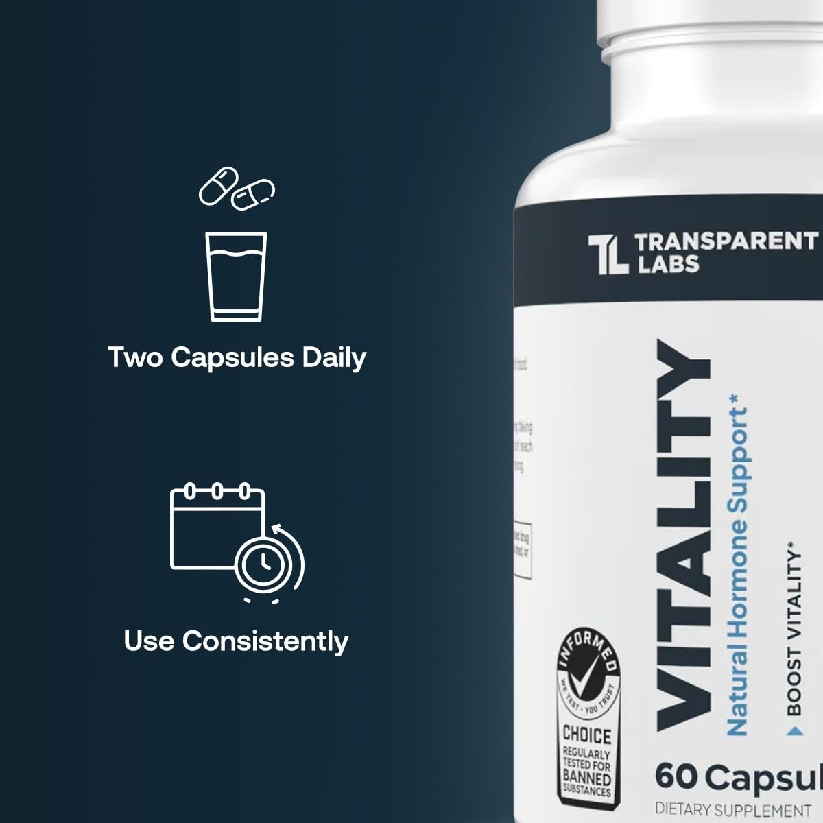 Transparent Labs Vitality Testosterone Booster – Testosterone Supplement for Men