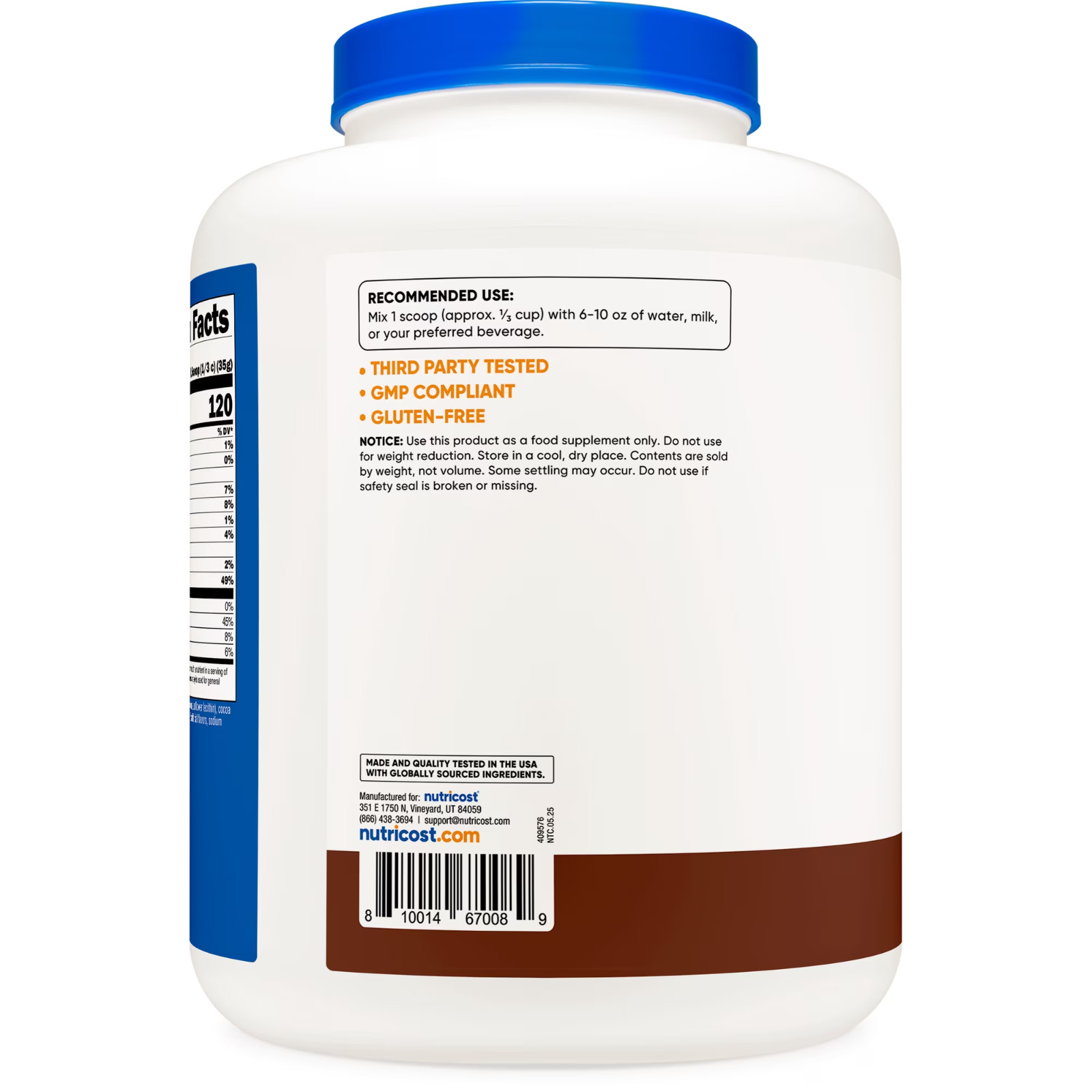 Nutricost Casein Protein Powder Chocolate Flavor 5lb