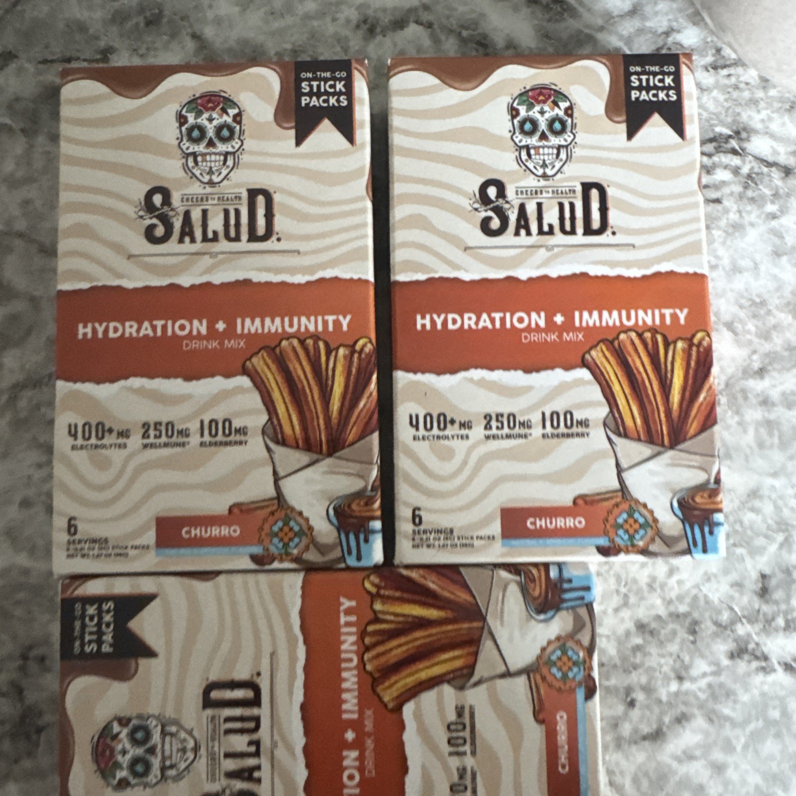 SALUD Hydration + Immunity Drink Mix, 6 Stick Packs On-The-Go Sticks exp 06/2027