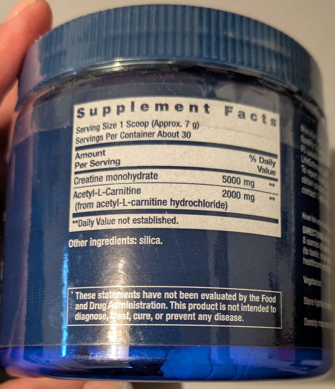 Creatine & Acetyl-L-Carnitine Energy Plus Life Extension 5000 mg