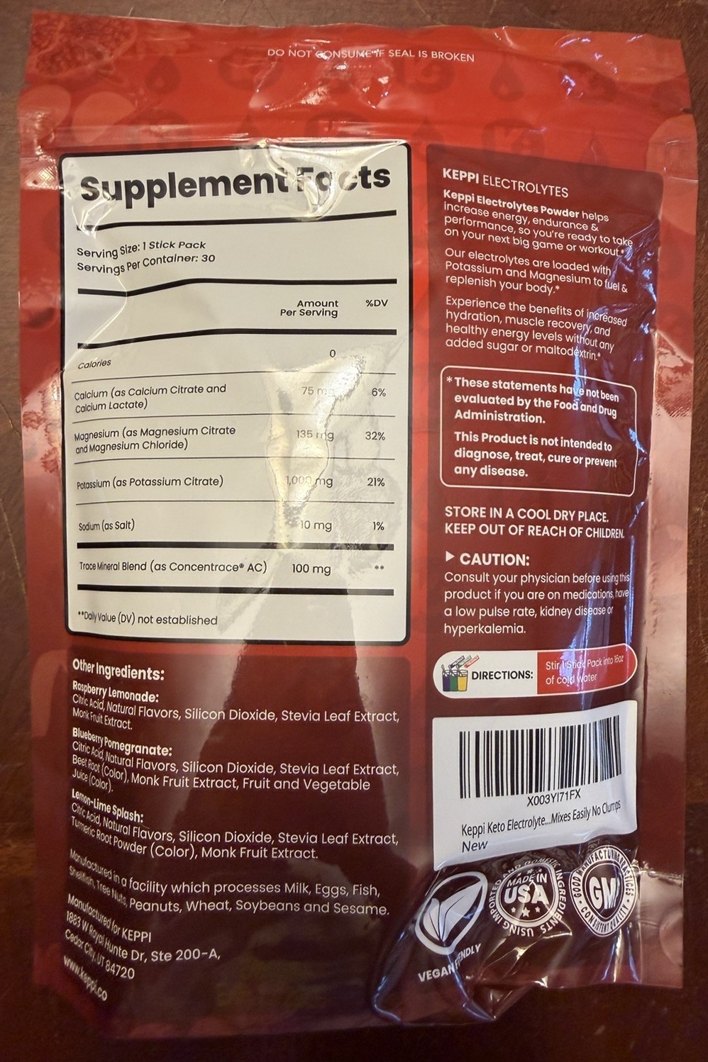 Keppi Keto Electrolytes Powder Packets Variety | No Sugar or Carbs, 30 ct