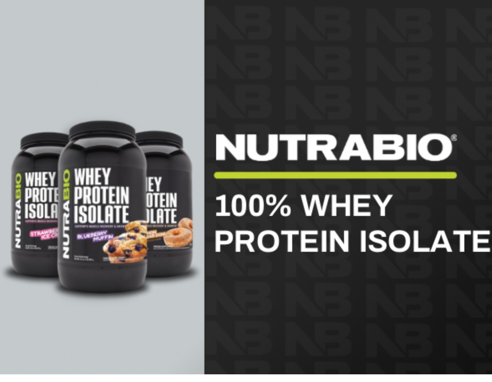 NutraBio WHEY PROTEIN ISOLATE 2 lb (30 Servings) Cinn Sugar Donut BEST BY 10/26