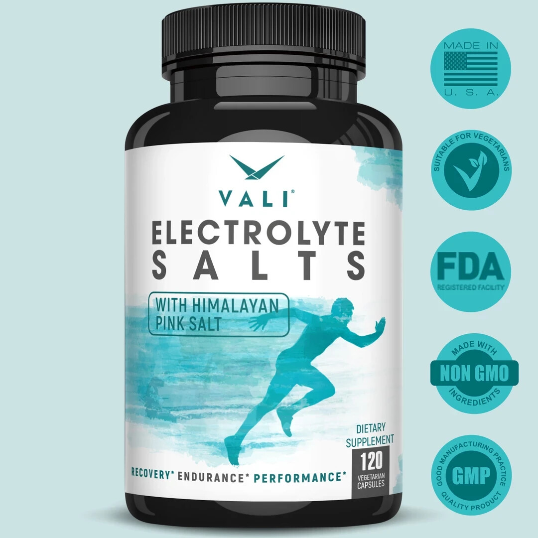 VALI Electrolyte Salts Rapid Oral Hydration Replacement Support – 120 Veg. Caps