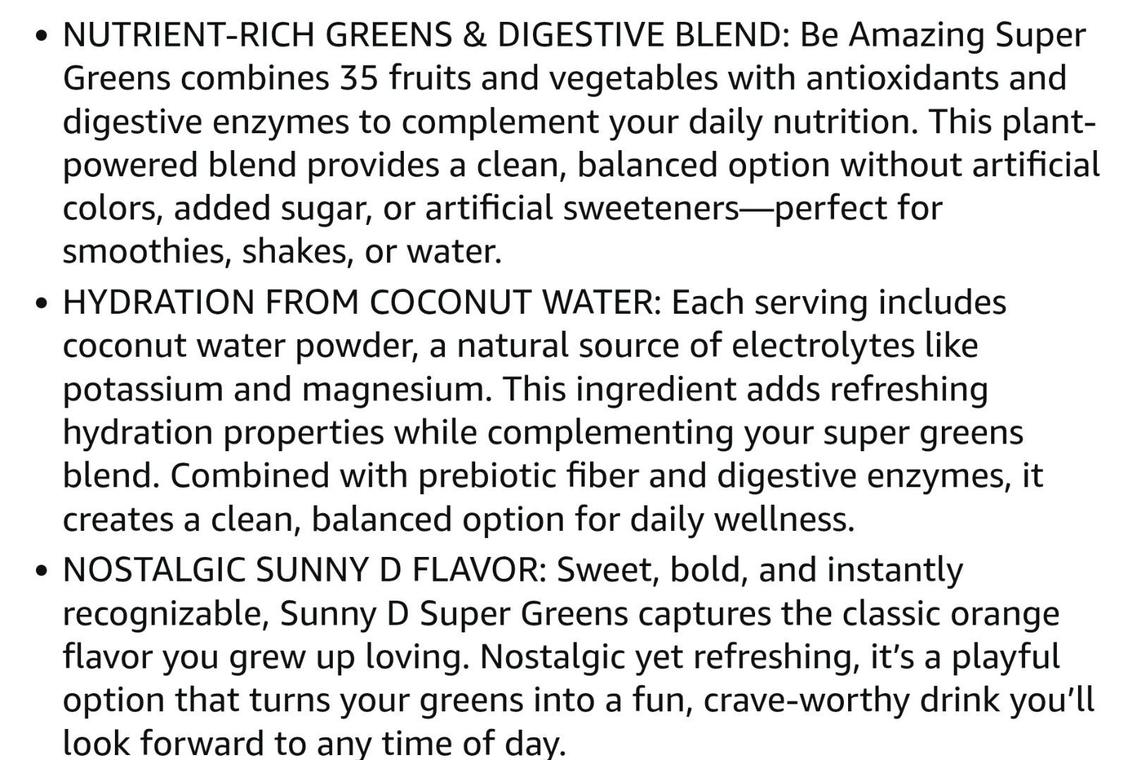 BE Amazing SUPER GREENS 1 Lb Size (25 Serv) Natural Sunny D Flavor BEST BY 10/26