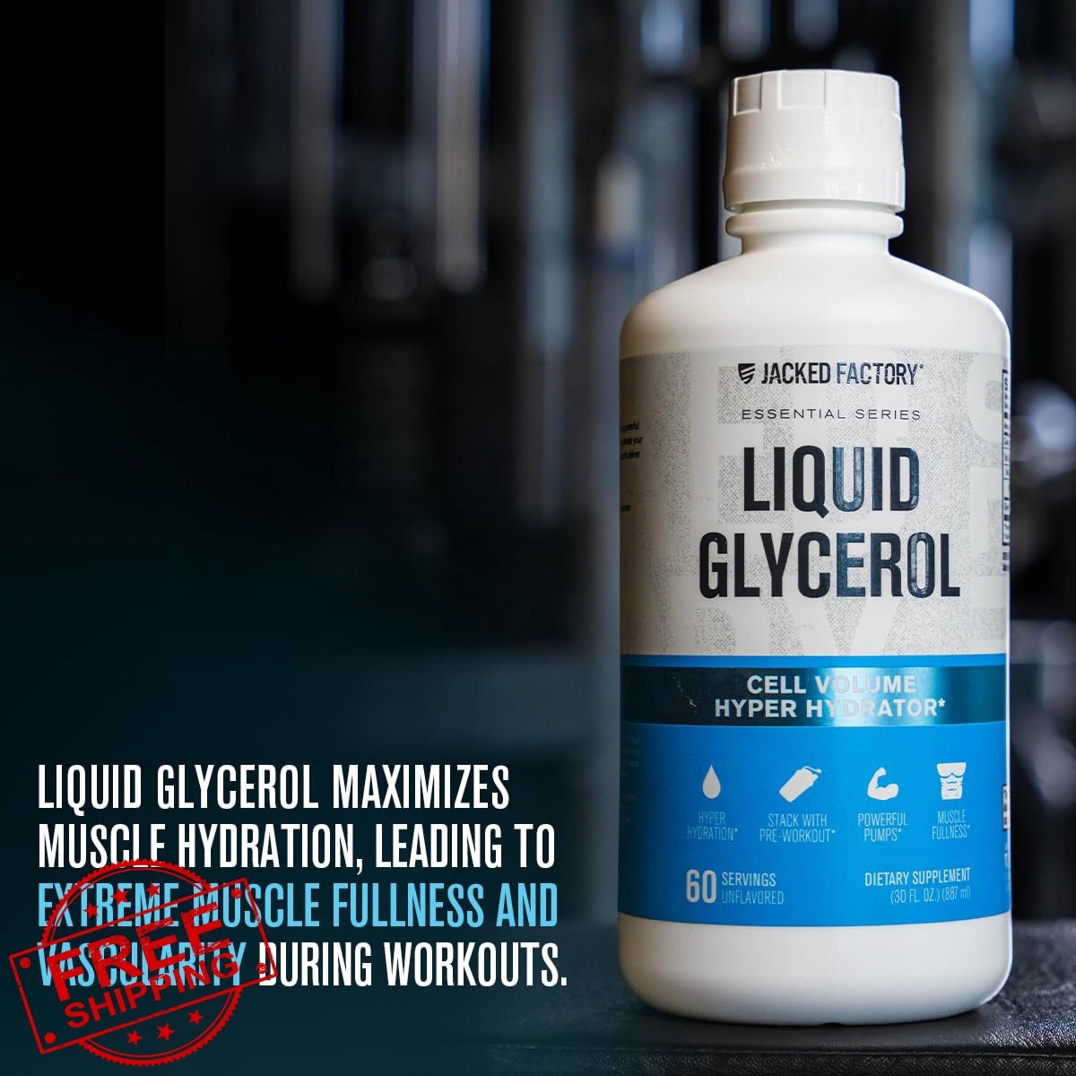 Jacked Factory Liquid Glycerol Pre Workout Pump Unflavored 60 Servings