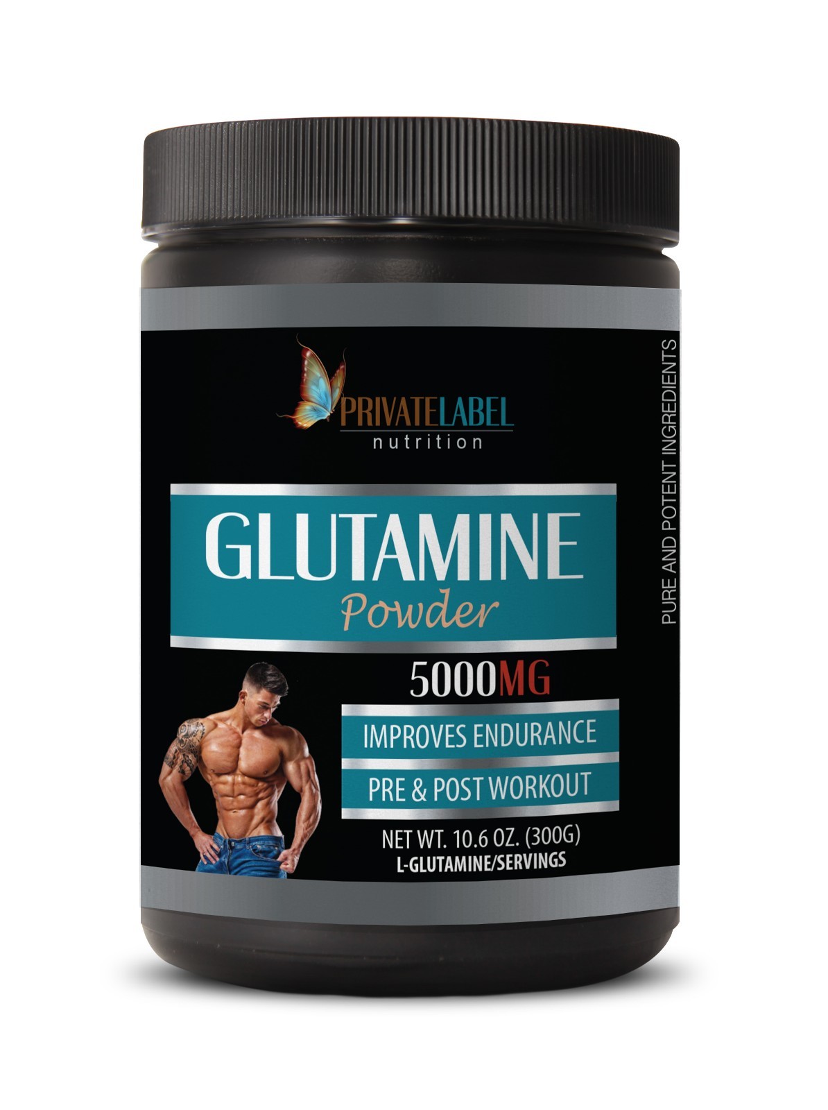 muscle gainer – GLUTAMINE POWDER 5000mg – post workout – 1 Can