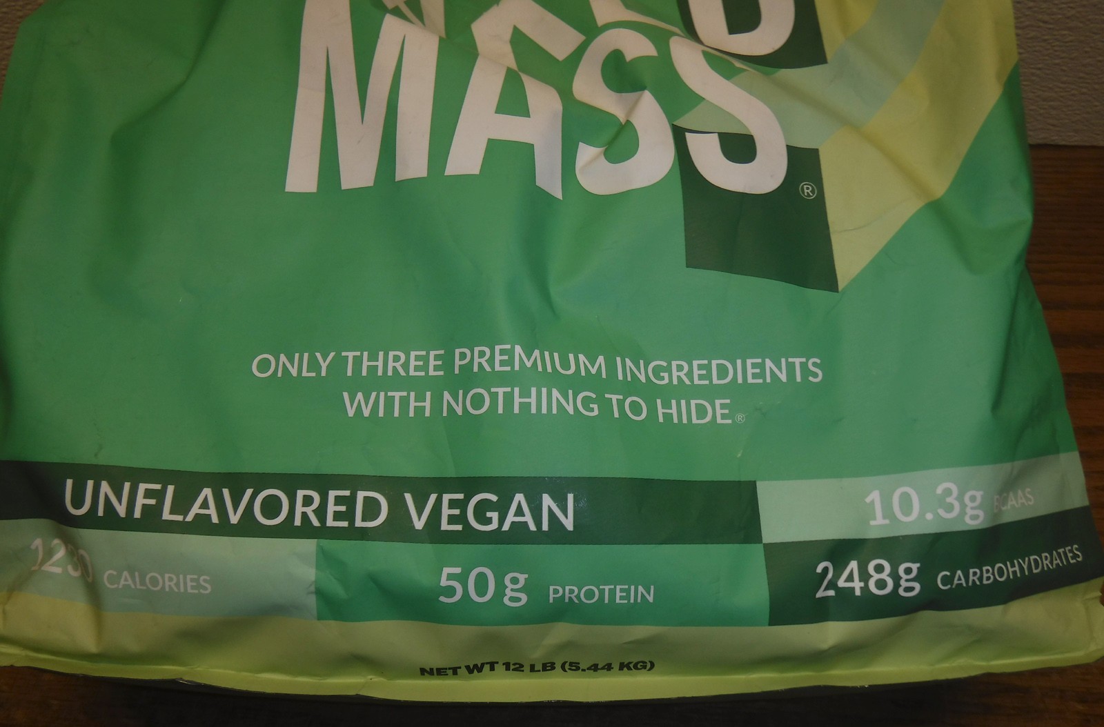 NAKED MASS Weight Gainer Protein Powder, Unflavored Vegan, 12 lb bag, BB 03/28
