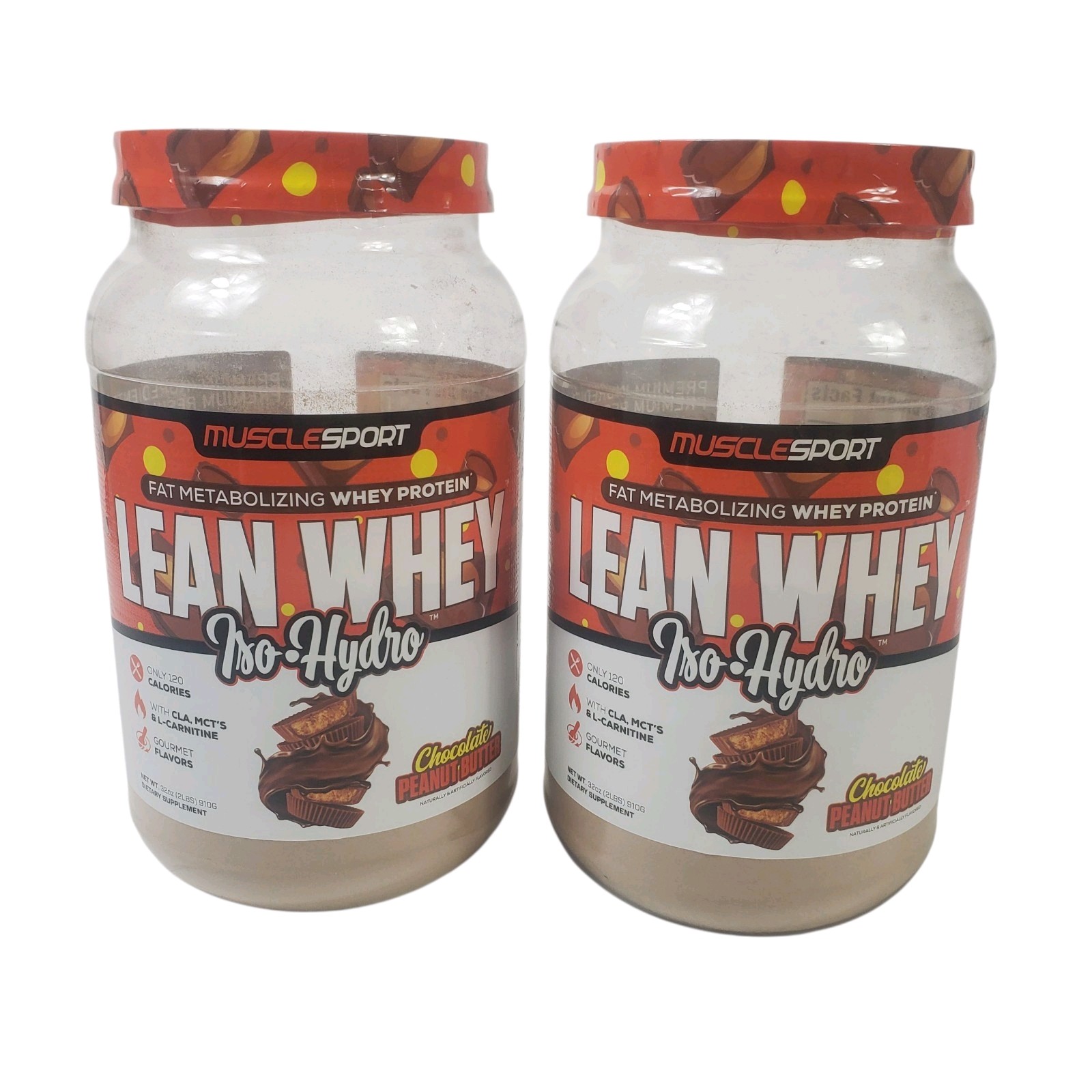 Musclesport Lean Whey Revolution Protein Powder Chocolate Peanut Butter READ 2x