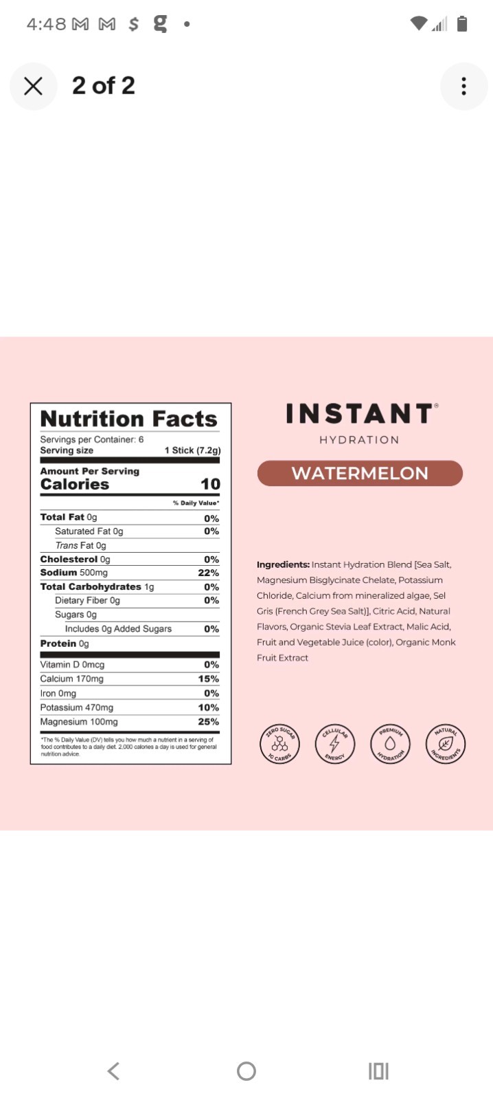 Instant Hydration Electrolyte Drink Mix Watermelon 3box 18Stick Packs Sugar-Free