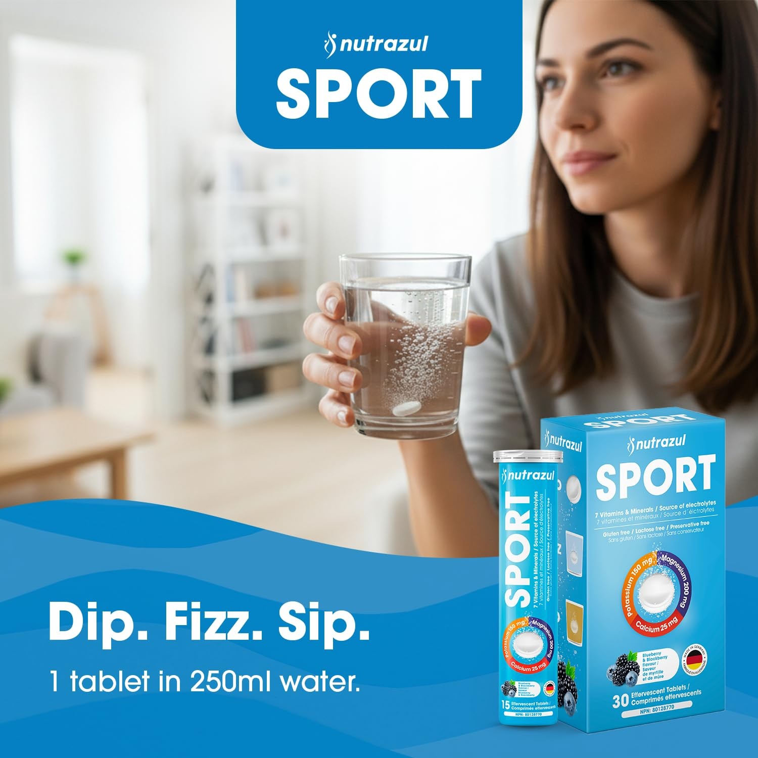 nutrazul Sports Effervescent Tablets, Electrolytes & 7 Vitamins & Minerals,…