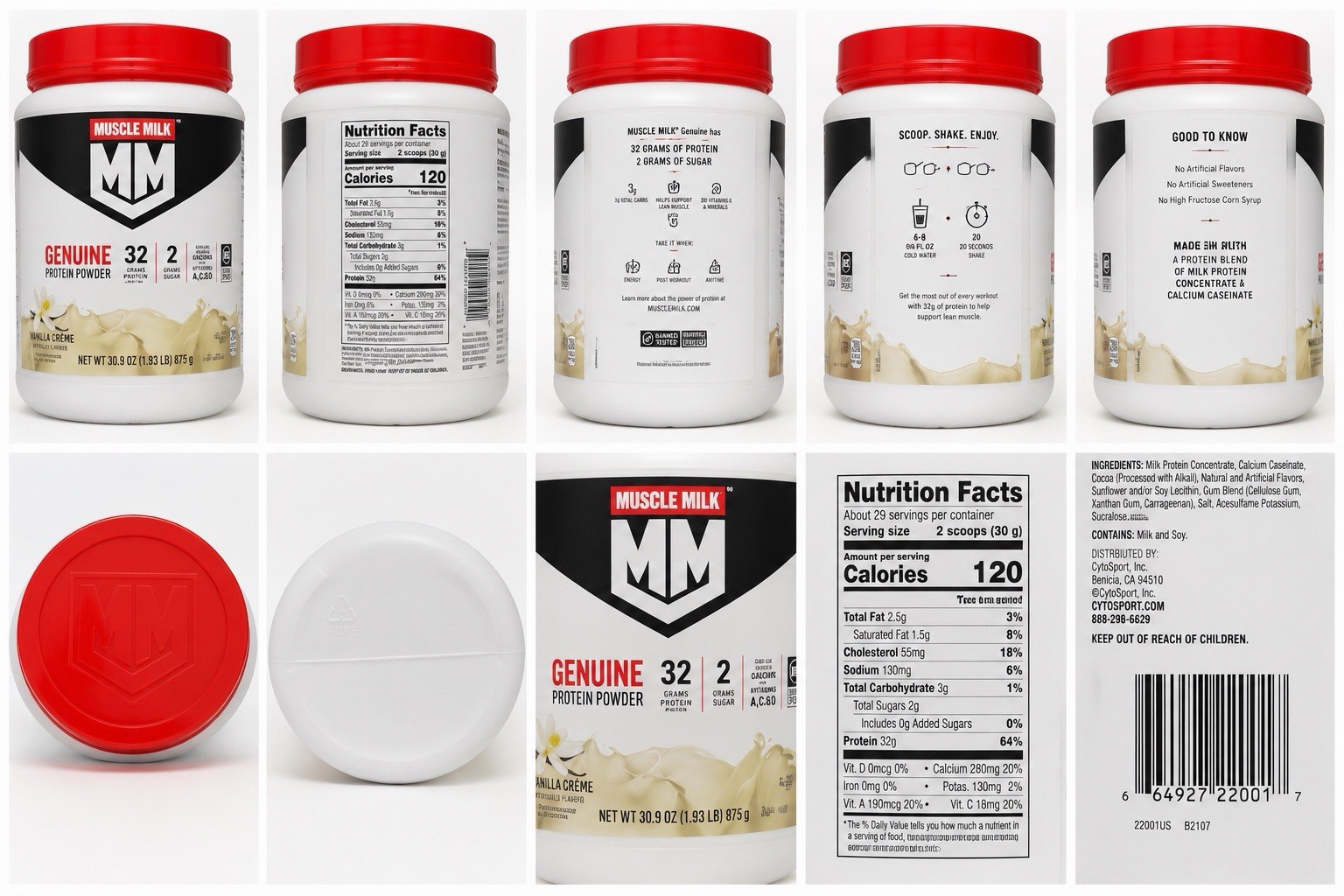 Muscle Milk Lean Muscle Protein Powder, Vanilla Creme – 1.93lbs